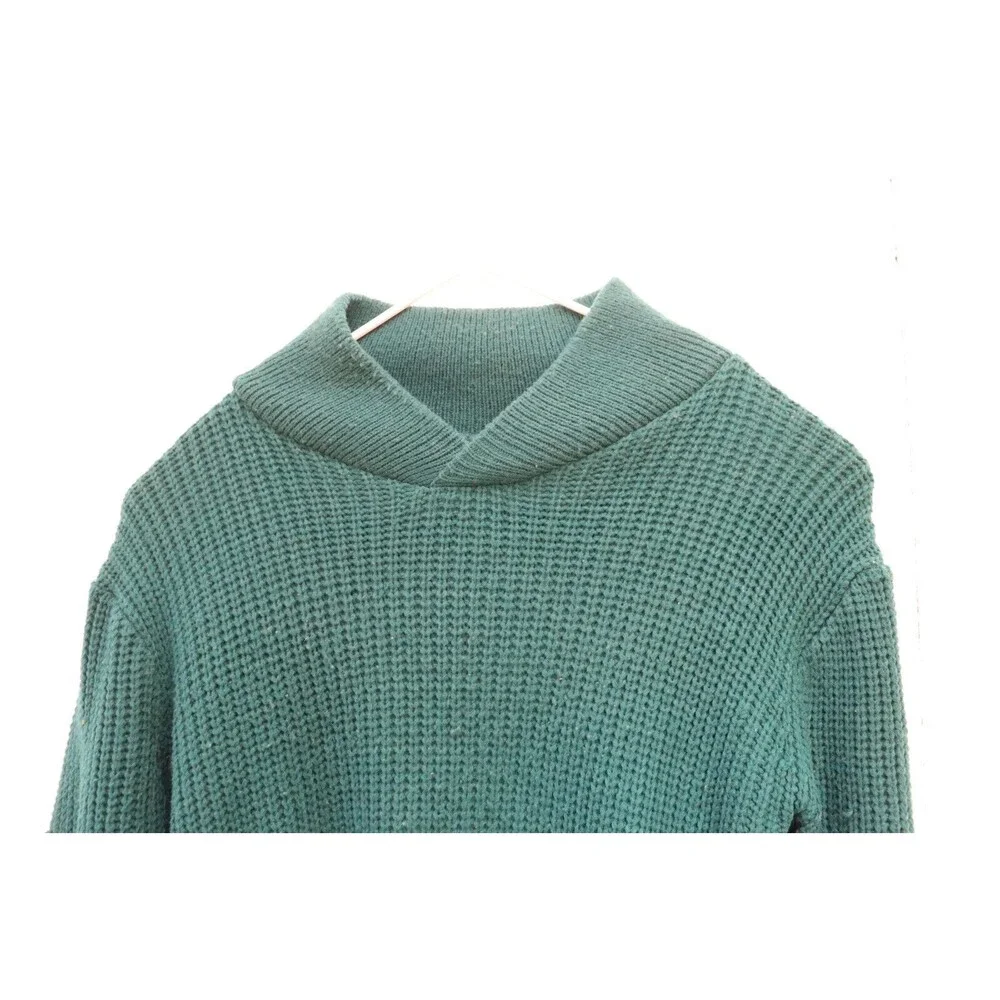 Vintage Strawbridge Clothier Sweater Mens L‎ Cableknit Acrylic Cowl Neck Casual